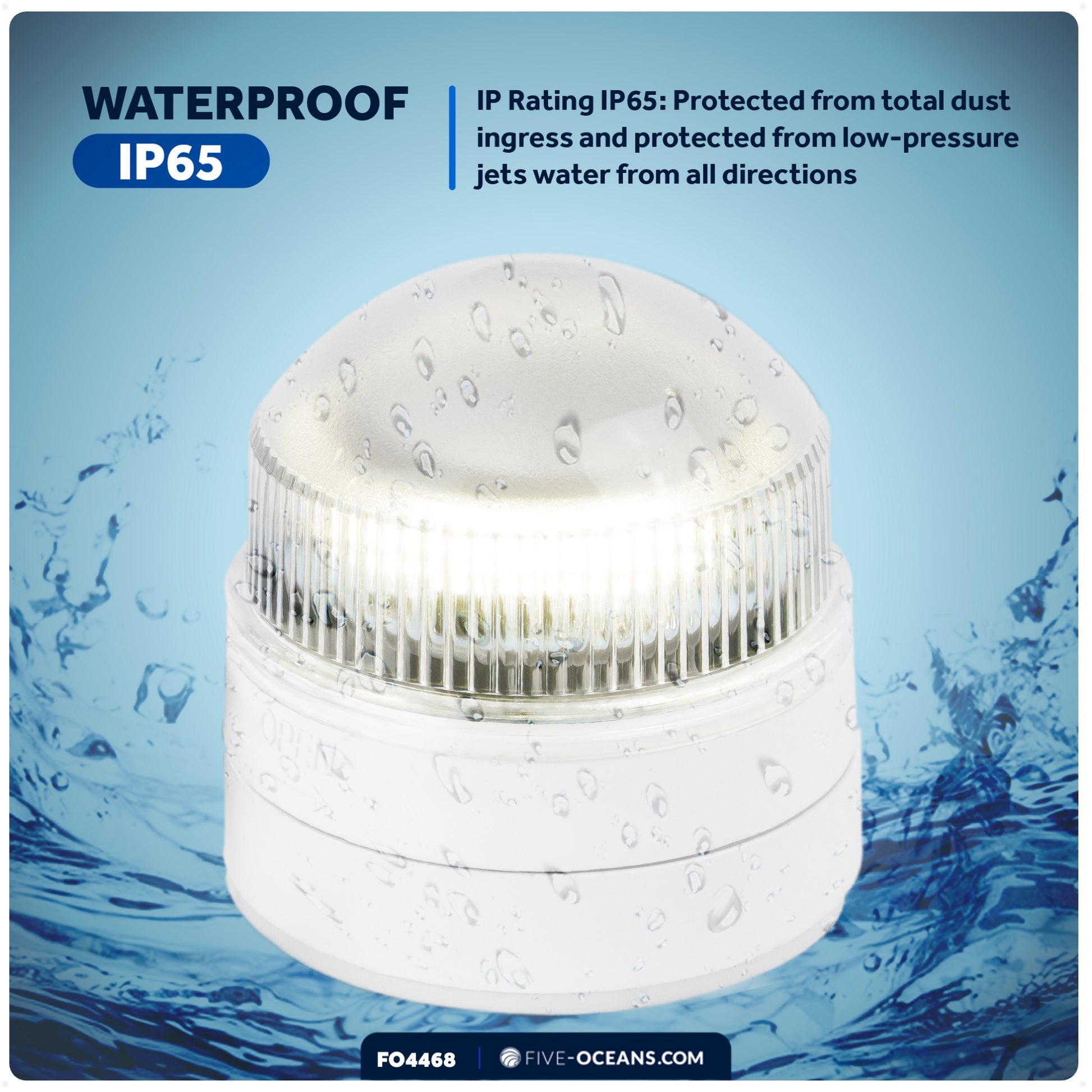 LED Anchor Navigation Light, Fixed Mount, 12V DC - 2NM - FO4468 - Five Oceans