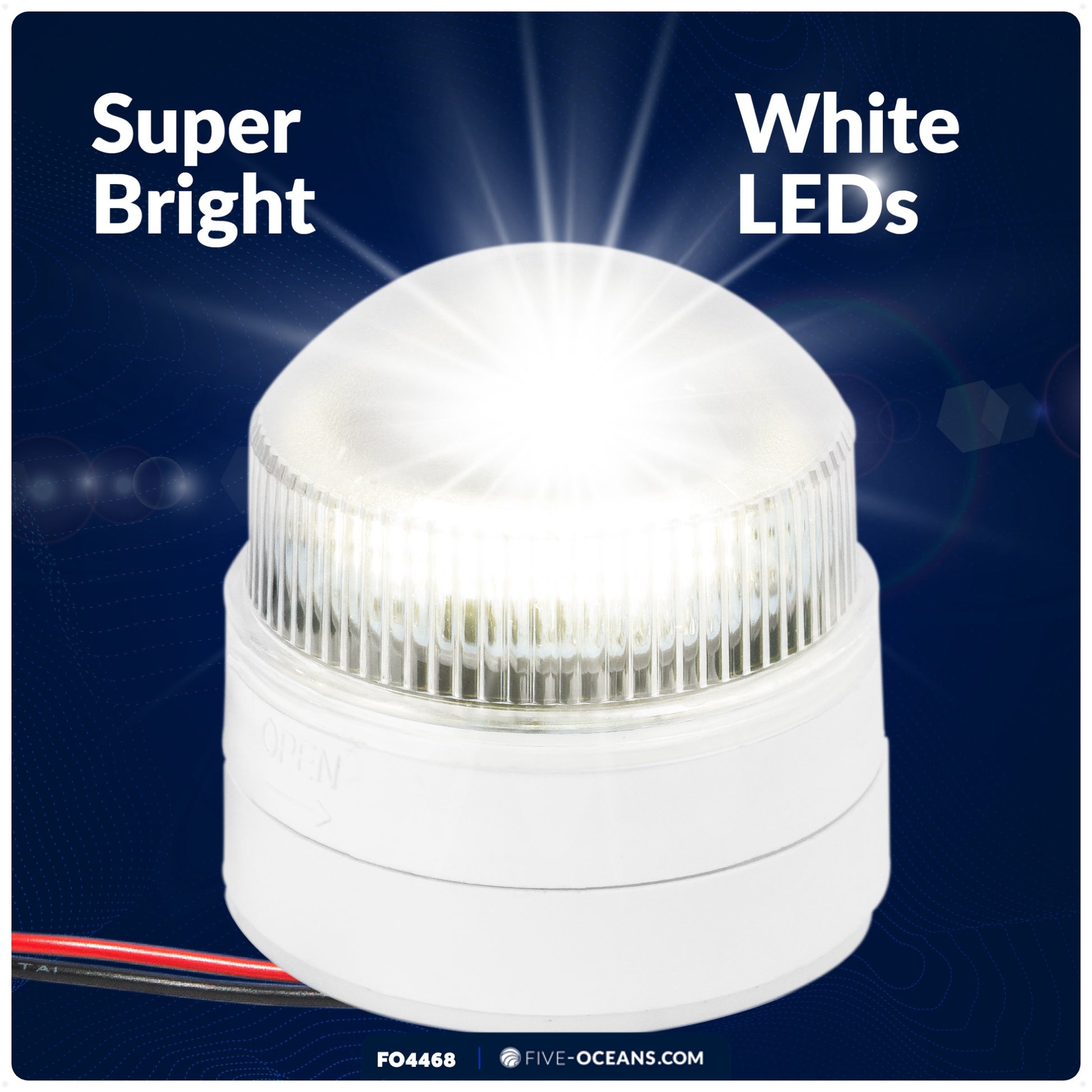 LED Anchor Navigation Light, Fixed Mount, 12V DC - 2NM - FO4468 - Five Oceans
