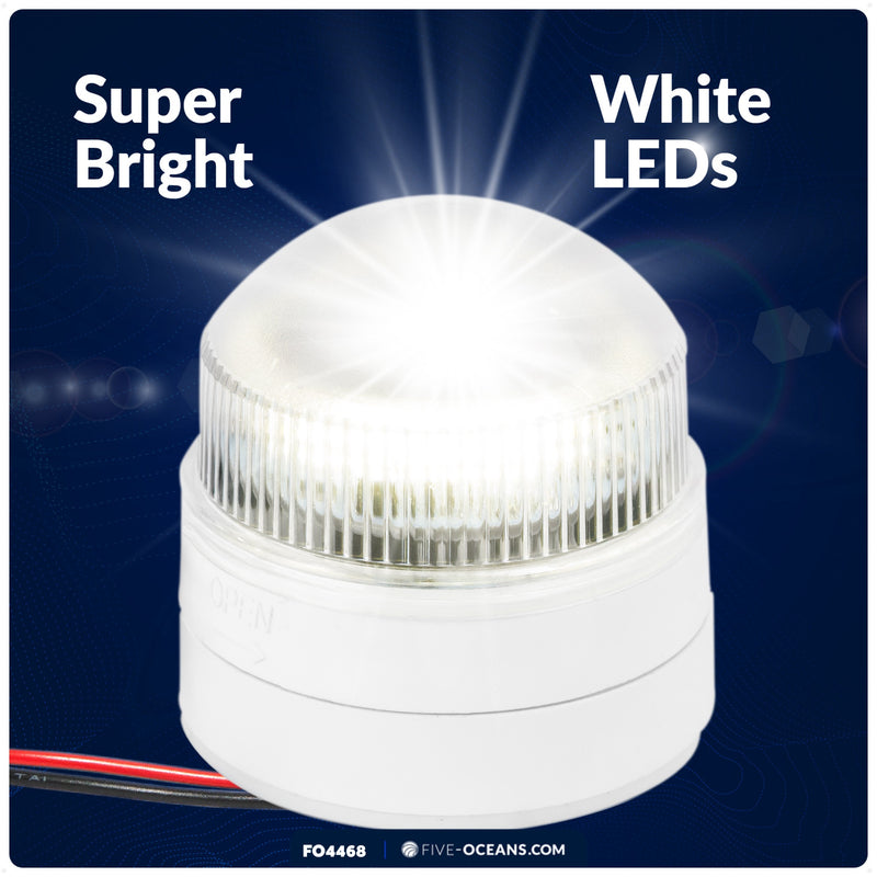 LED Anchor Navigation Light, Fixed Mount, 12V DC - 2NM - FO4468 - Five Oceans