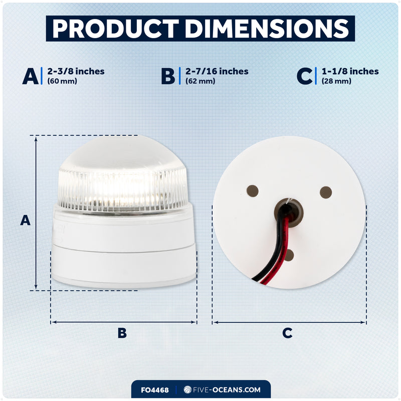 LED Anchor Navigation Light, Fixed Mount, 12V DC - 2NM