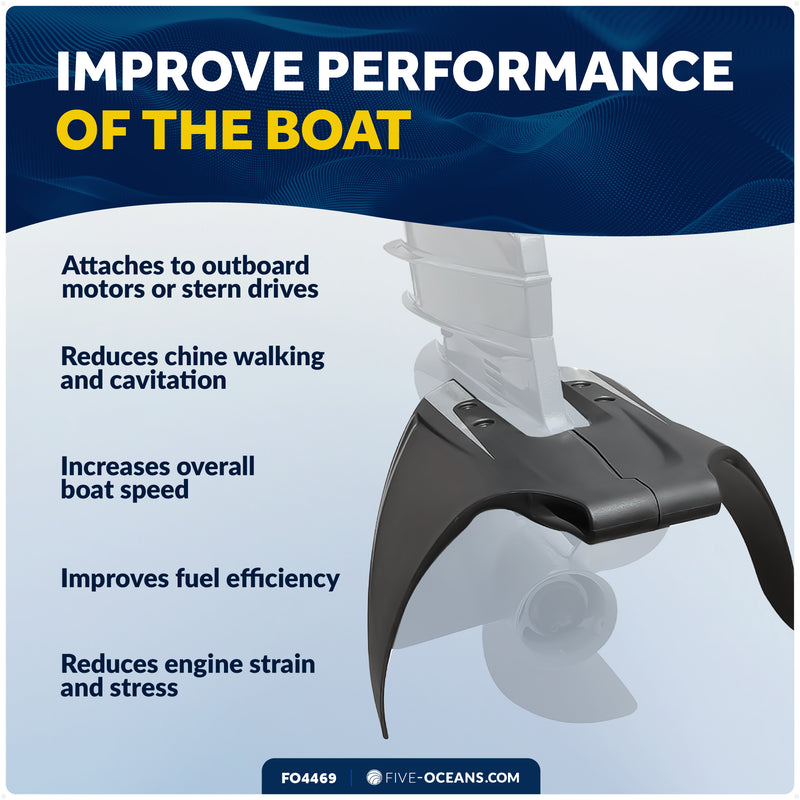 Hydrofoil for Outboard Motors 40-250HP, Black - FO4469 - Five Oceans