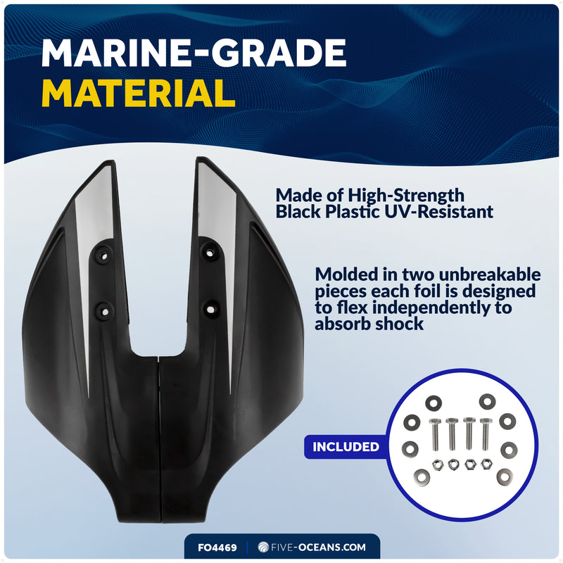 Hydrofoil for Outboard Motors 40-250HP, Black - FO4469 - Five Oceans