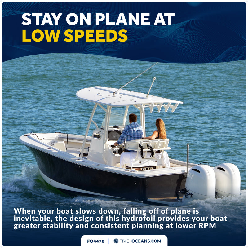 Hydrofoil for Outboard Motors Up to 50HP, Black - FO4470 - Five Oceans
