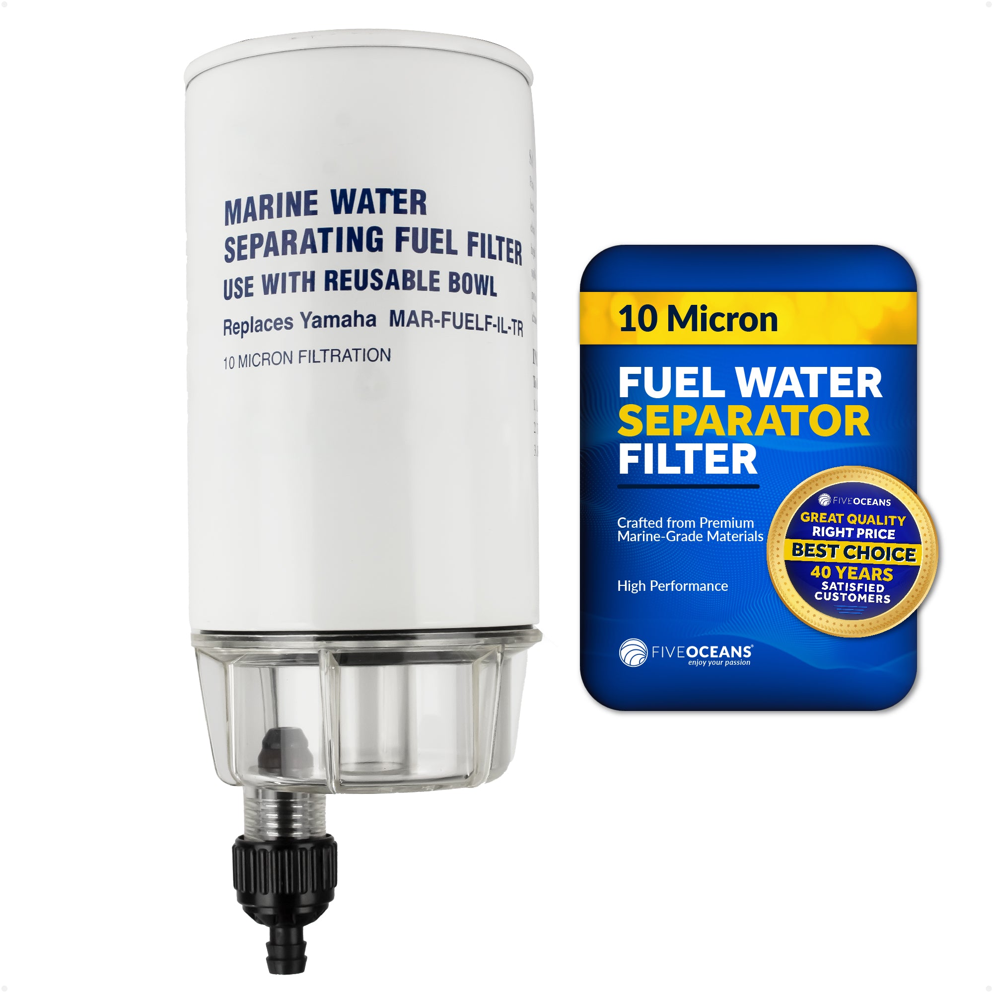 Fuel Filter Water Separator with Clear Bowl for MAR-FUELF-IL-TR - 4471 - Five Oceans