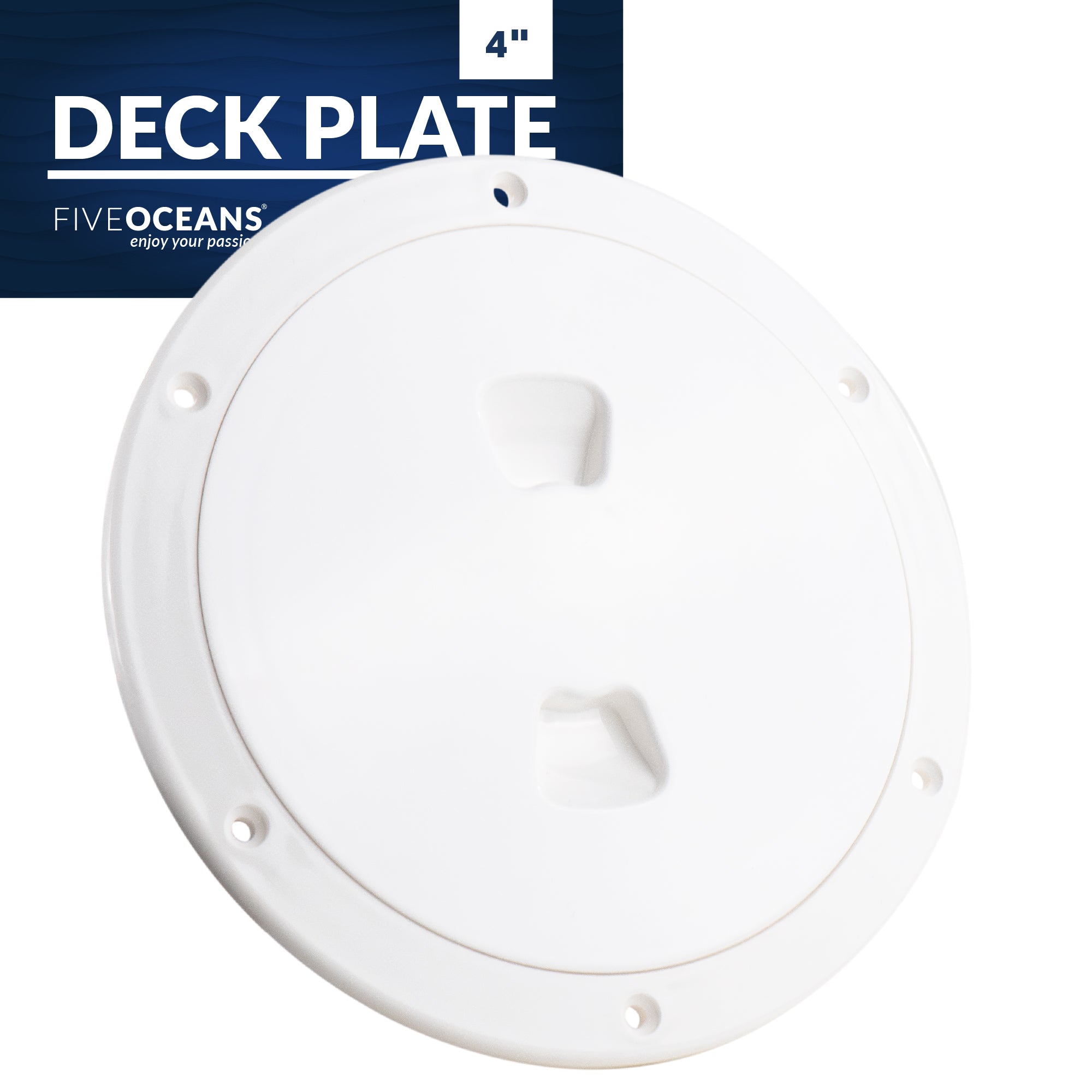 4" Deck Plate, Round Off-White - FO4473