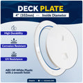 4" Deck Plate, Round Screw-in, Off-White - FO4473 - Five Oceans