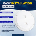 4" Deck Plate, Round Screw-in, Off-White - FO4473 - Five Oceans