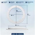 4" Deck Plate, Round Screw-in, Off-White - FO4473 - Five Oceans