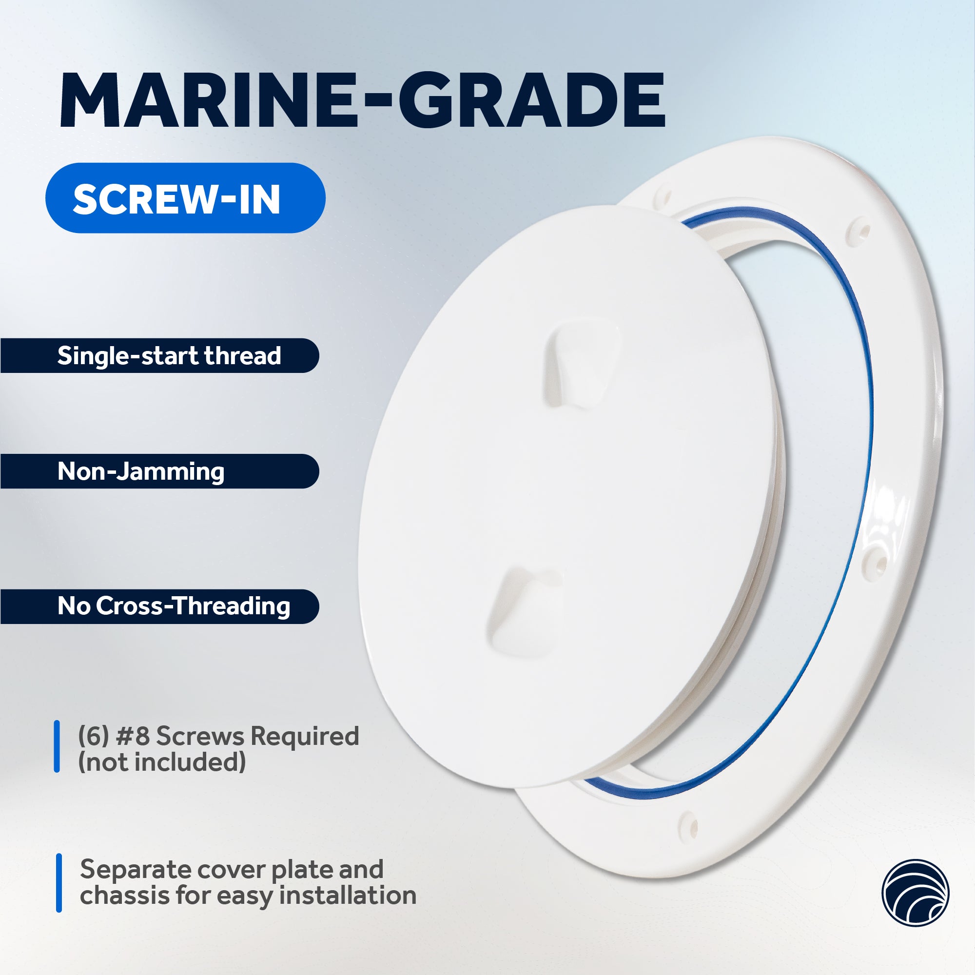6" Deck Plate, Round Off-White - FO4475 - Five Oceans