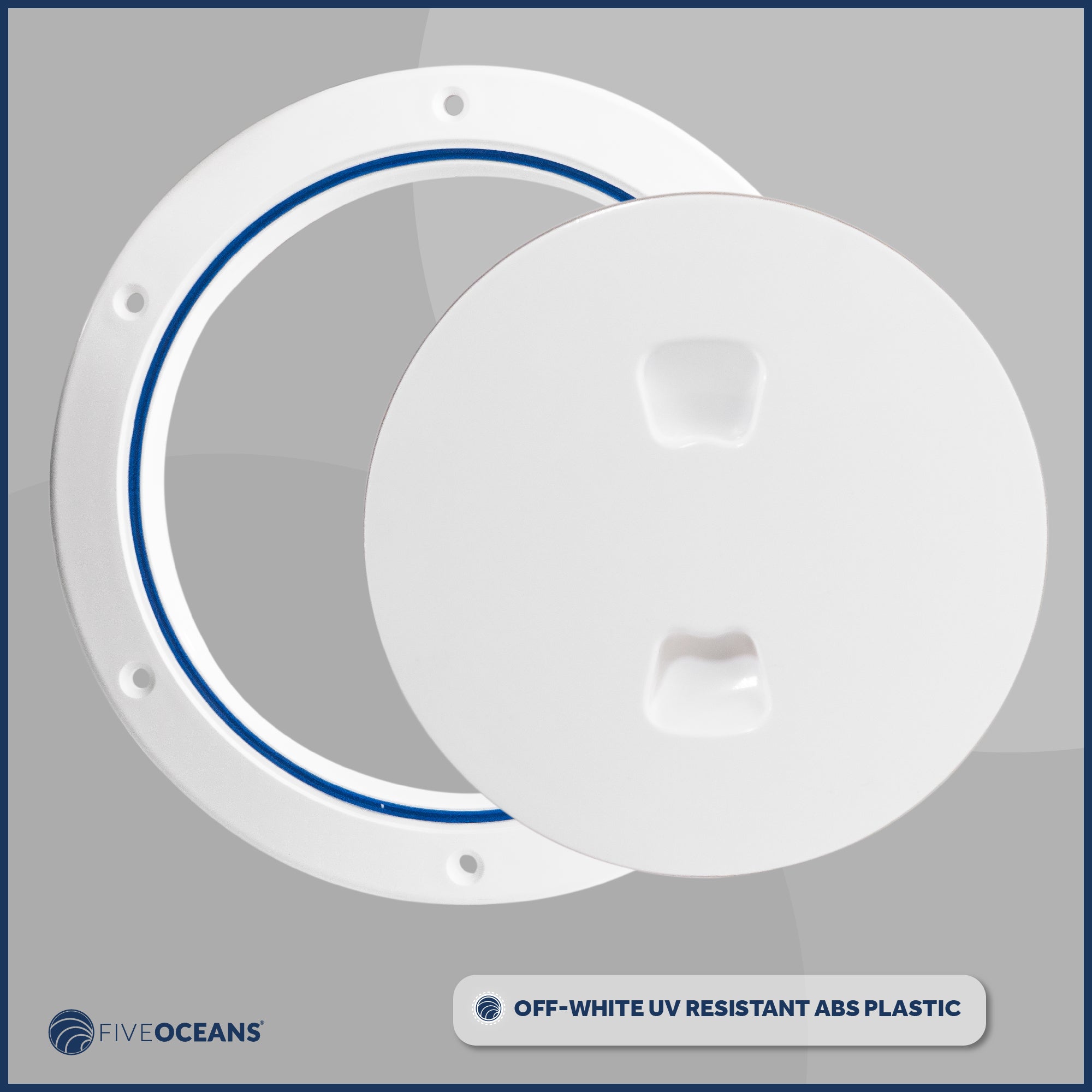 6" Deck Plate, Round Off-White - FO4475
