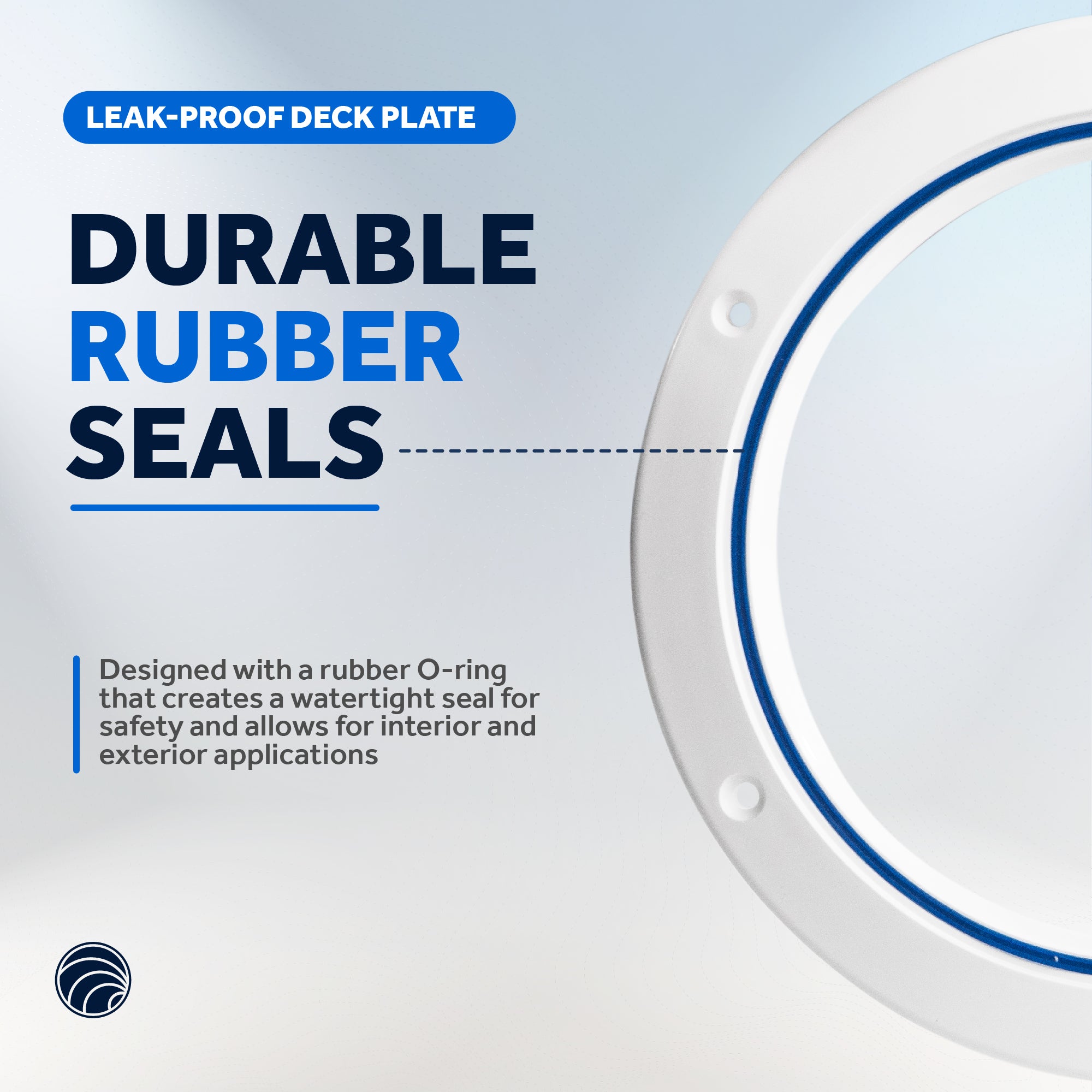 6" Deck Plate, Round Off-White - FO4475 - Five Oceans