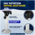 Adjustable Seat Pedestal and Locking Slide Kit, Aluminum - FO4476-4478-KIT - Five Oceans