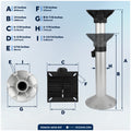 Adjustable Seat Pedestal and Locking Slide Kit, Aluminum - FO4476-4478-KIT - Five Oceans