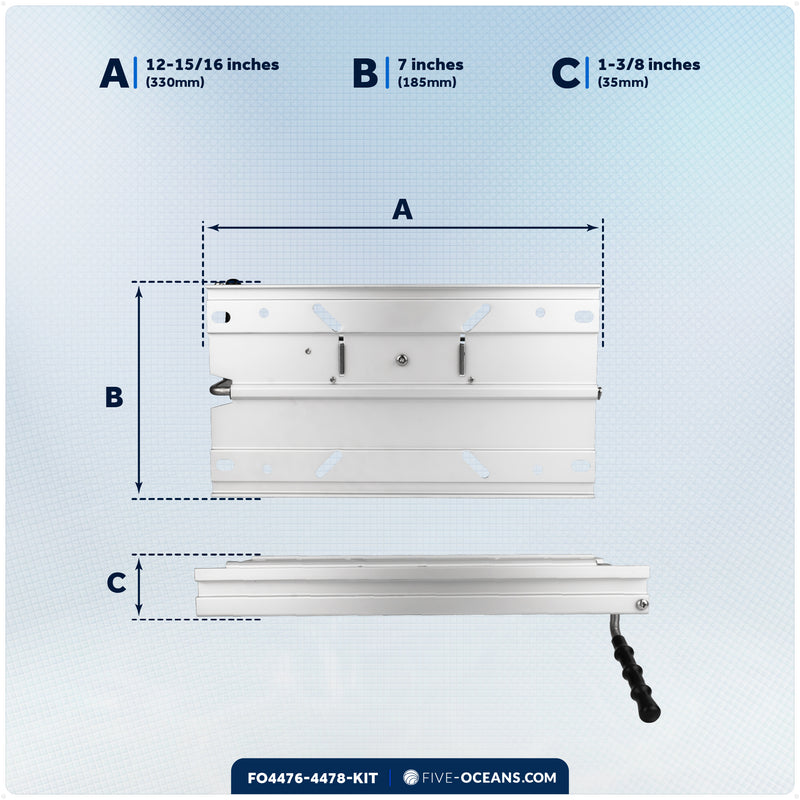 Adjustable Seat Pedestal and Locking Slide Kit, Aluminum - FO4476-4478-KIT - Five Oceans