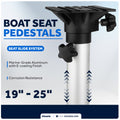 Seat Pedestal, Adjustable from 19" to 25" Height, Aluminum - FO4476 - Five Oceans