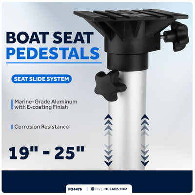 Seat Pedestal, Adjustable from 19" to 25" Height, Aluminum - FO4476 - Five Oceans