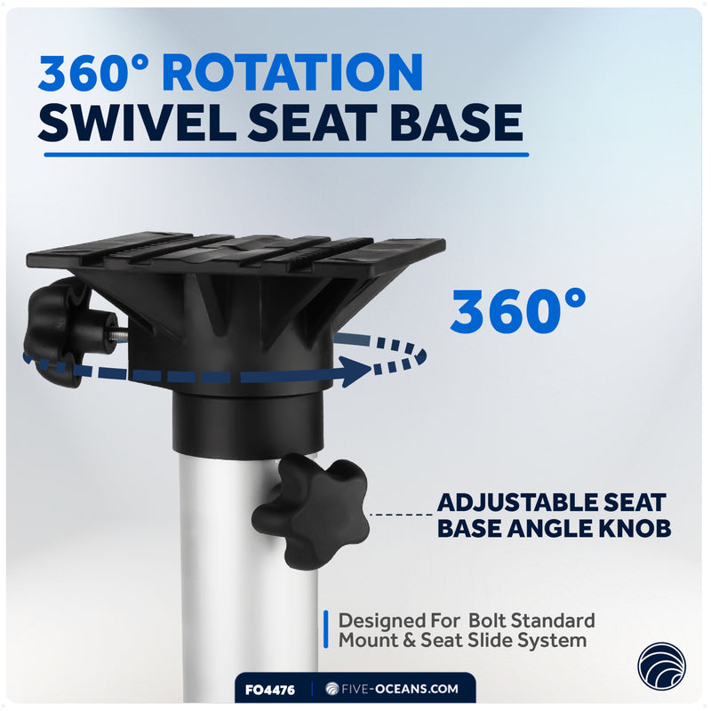 Seat Pedestal, Adjustable from 19" to 25" Height, Aluminum - FO4476 - Five Oceans