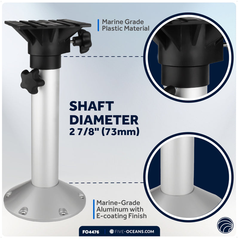 Seat Pedestal, Adjustable from 19" to 25" Height, Aluminum - FO4476 - Five Oceans