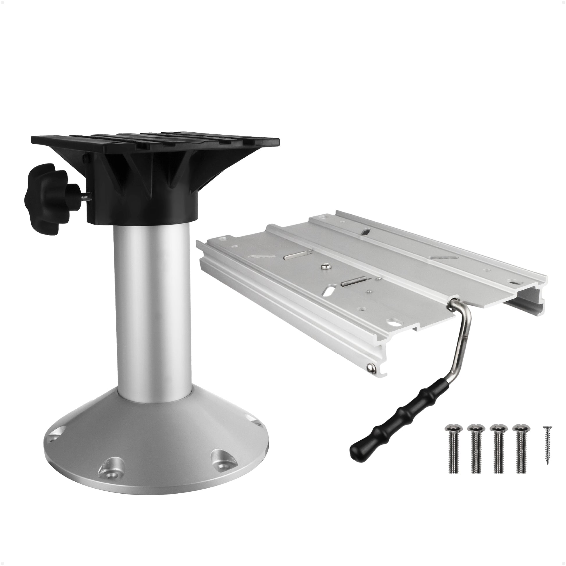 Seat Pedestal and Locking Slide Kit, Aluminum - FO4477-4478-KIT - Five Oceans