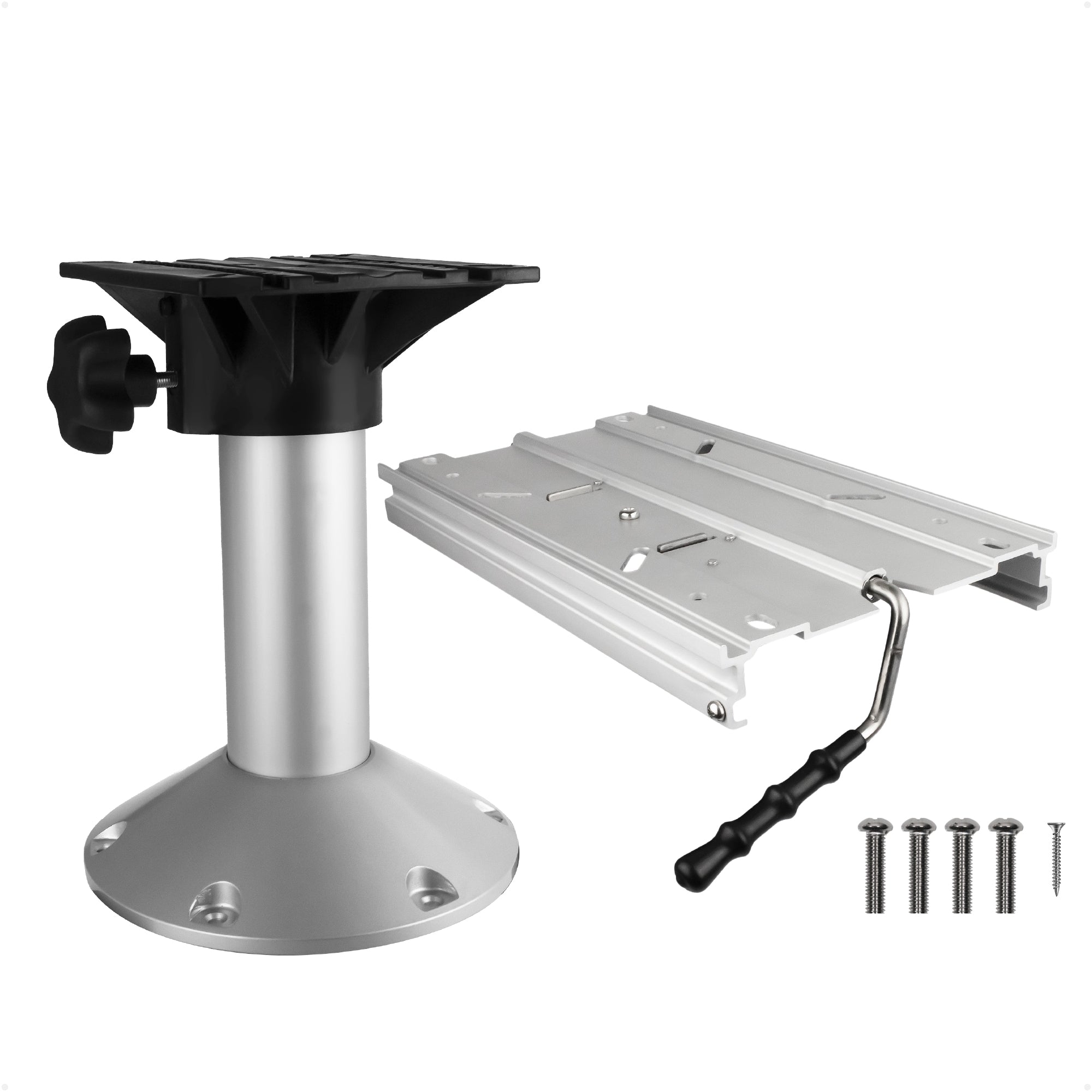 Seat Pedestal and Locking Slide Kit, Aluminum - FO4477-4478-KIT - Five Oceans