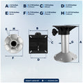 Seat Pedestal and Locking Slide Kit, Aluminum - FO4477-4478-KIT - Five Oceans