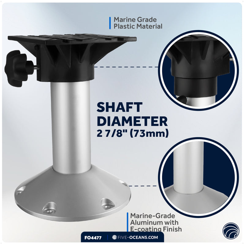 Seat Pedestal, Fixed Height 12", Aluminum - FO4477 - Five Oceans