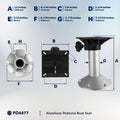 Seat Pedestal, Fixed Height 12", Aluminum - FO4477 - Five Oceans
