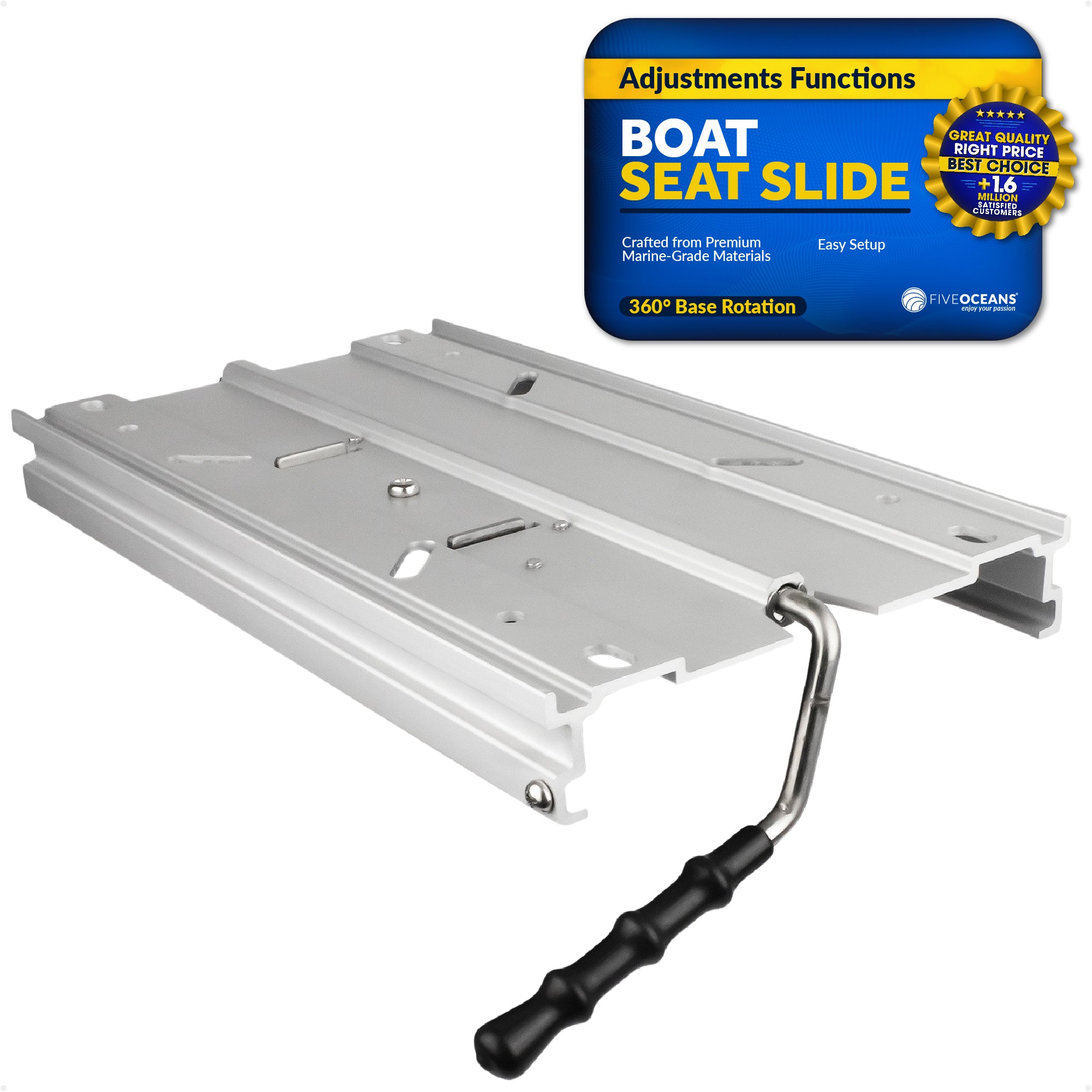 Boat Seat Slide with Locking and Adjustments Functions - FO4478 - Five Oceans