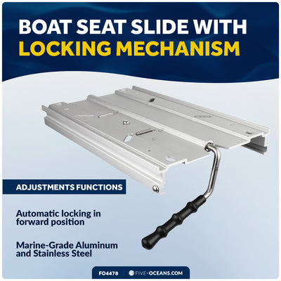 Seat Slide with Locking Mechanism, Aluminum - Five Oceans