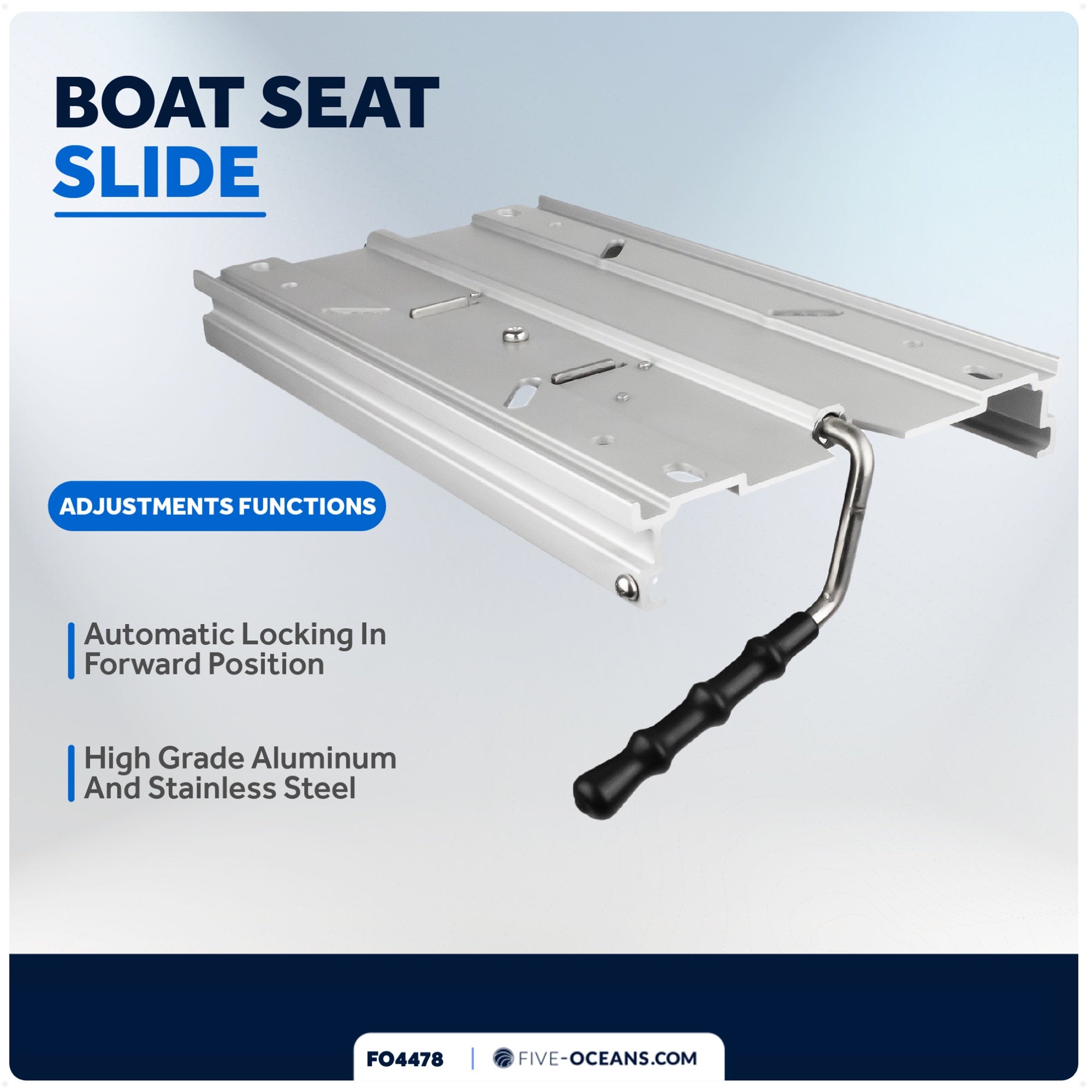 Seat Slide with Locking Mechanism, Aluminum - FO4478 - Five Oceans