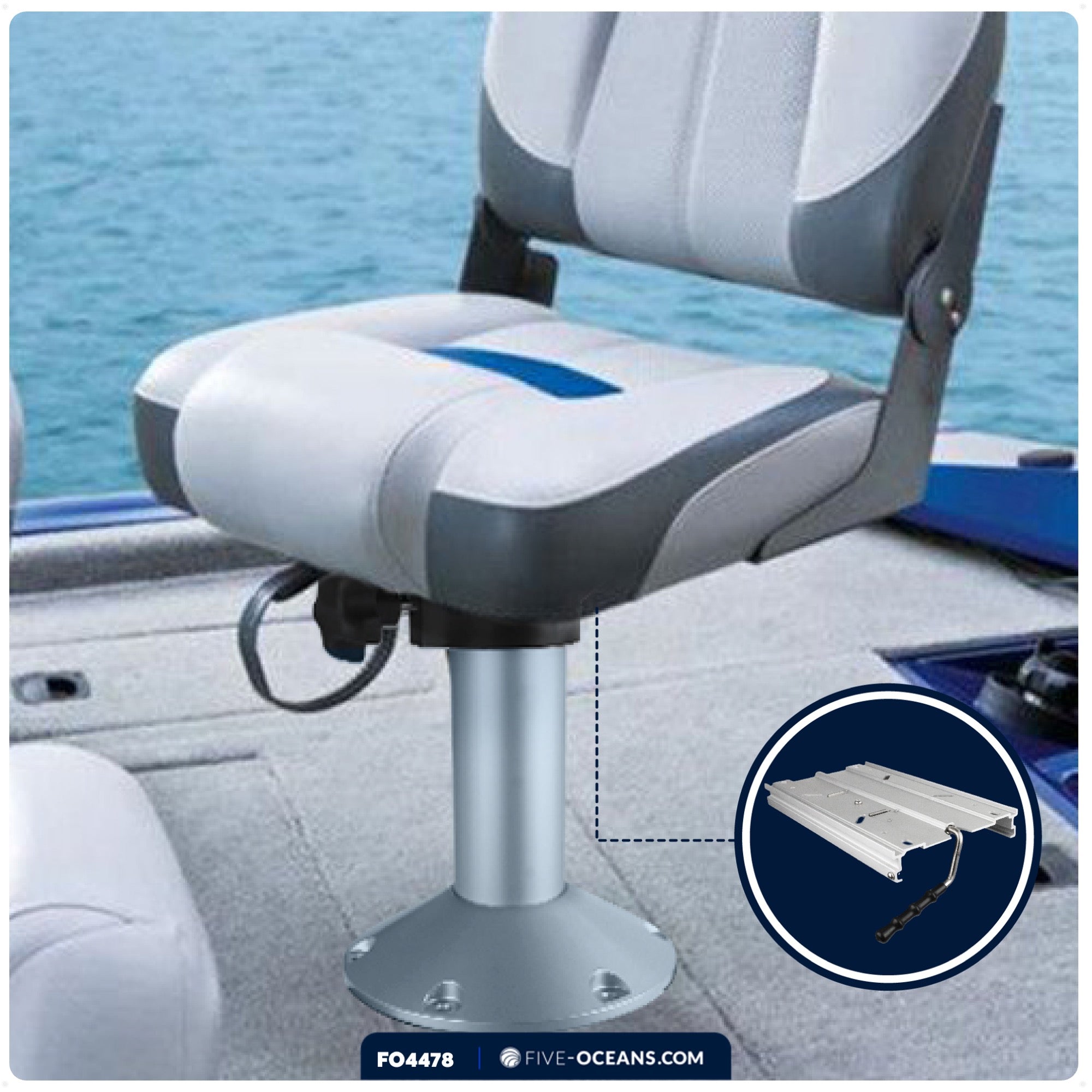 Boat Seat Slide with Locking and Adjustments Functions - FO4478 - Five Oceans