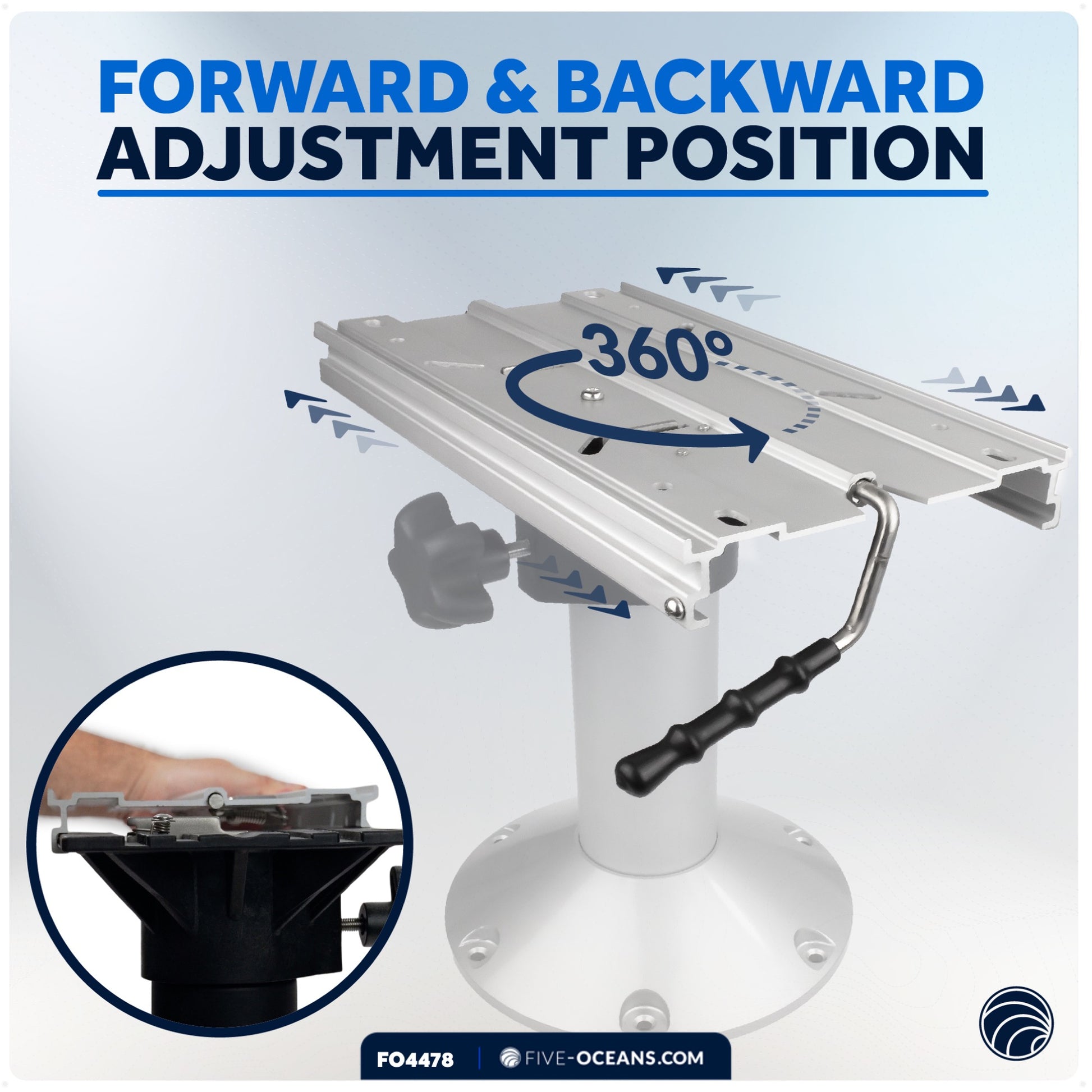Boat Seat Slide with Locking and Adjustments Functions - FO4478 - Five Oceans