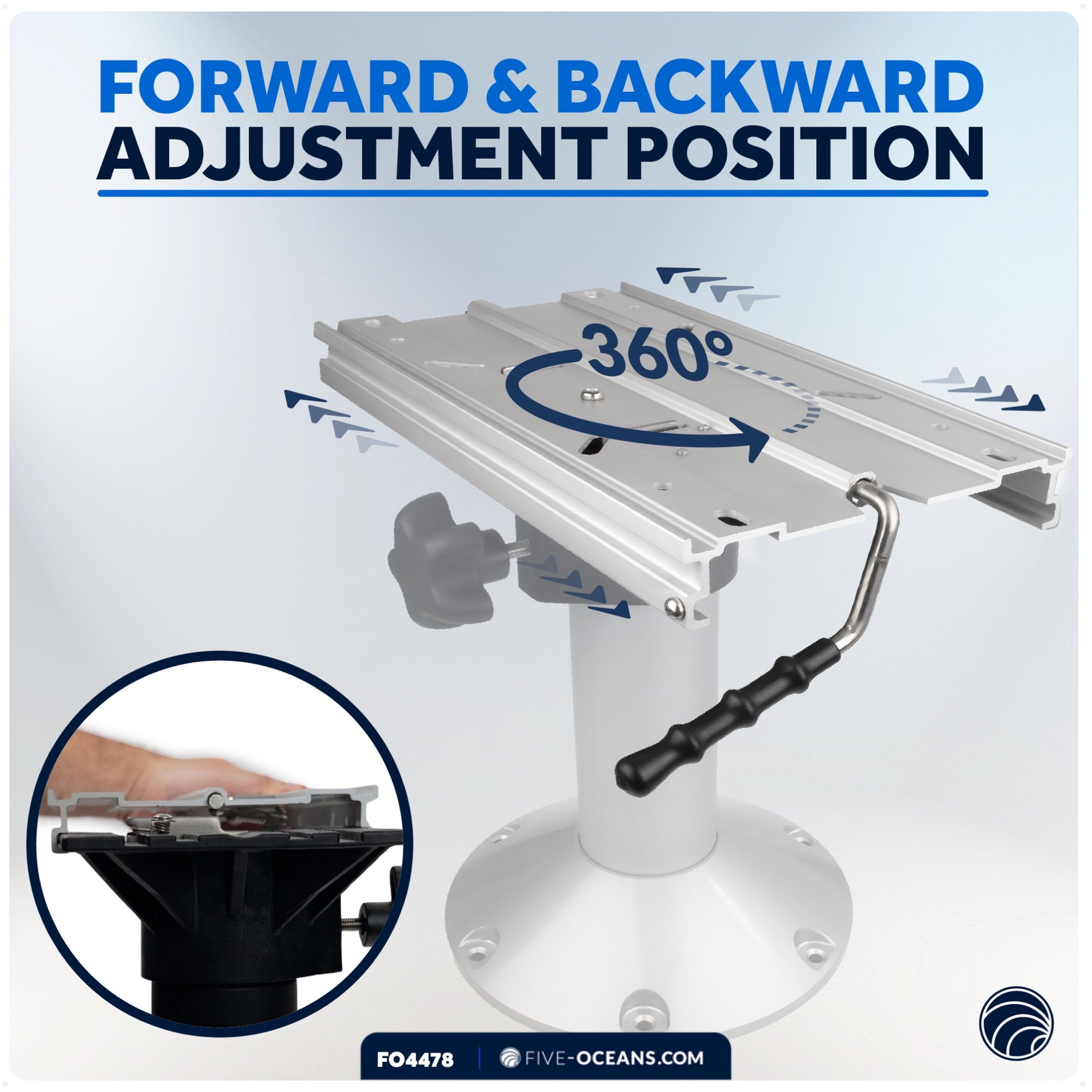 Boat Seat Slide with Locking and Adjustments Functions - FO4478 - Five Oceans