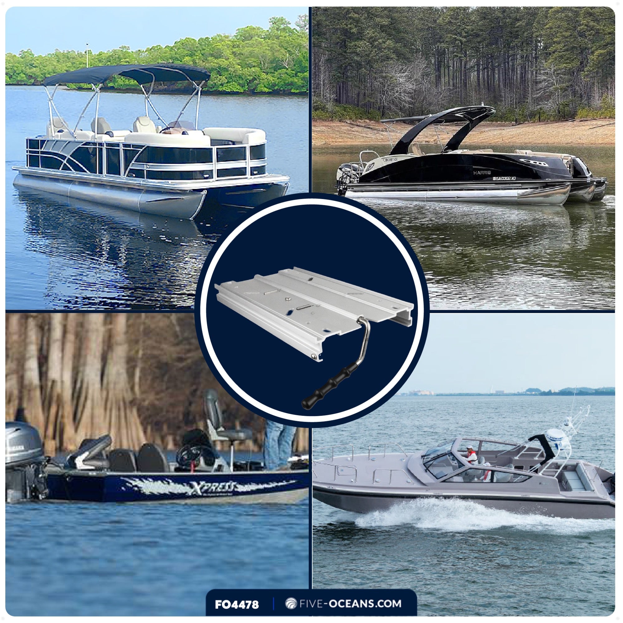 Boat Seat Slide with Locking and Adjustments Functions - FO4478 - Five Oceans