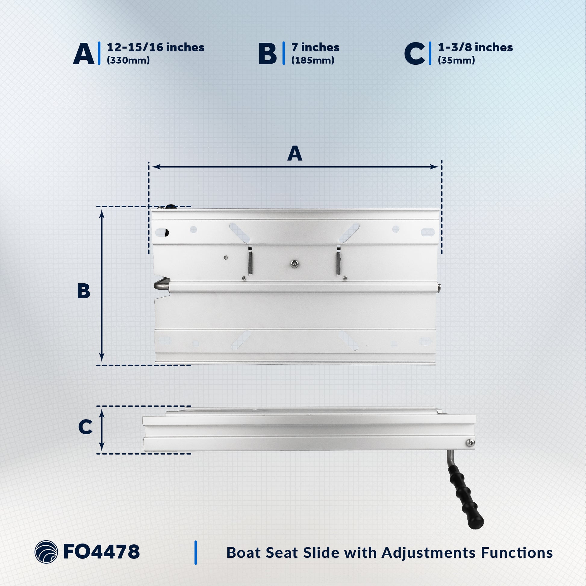 Boat Seat Slide with Locking and Adjustments Functions - FO4478 - Five Oceans