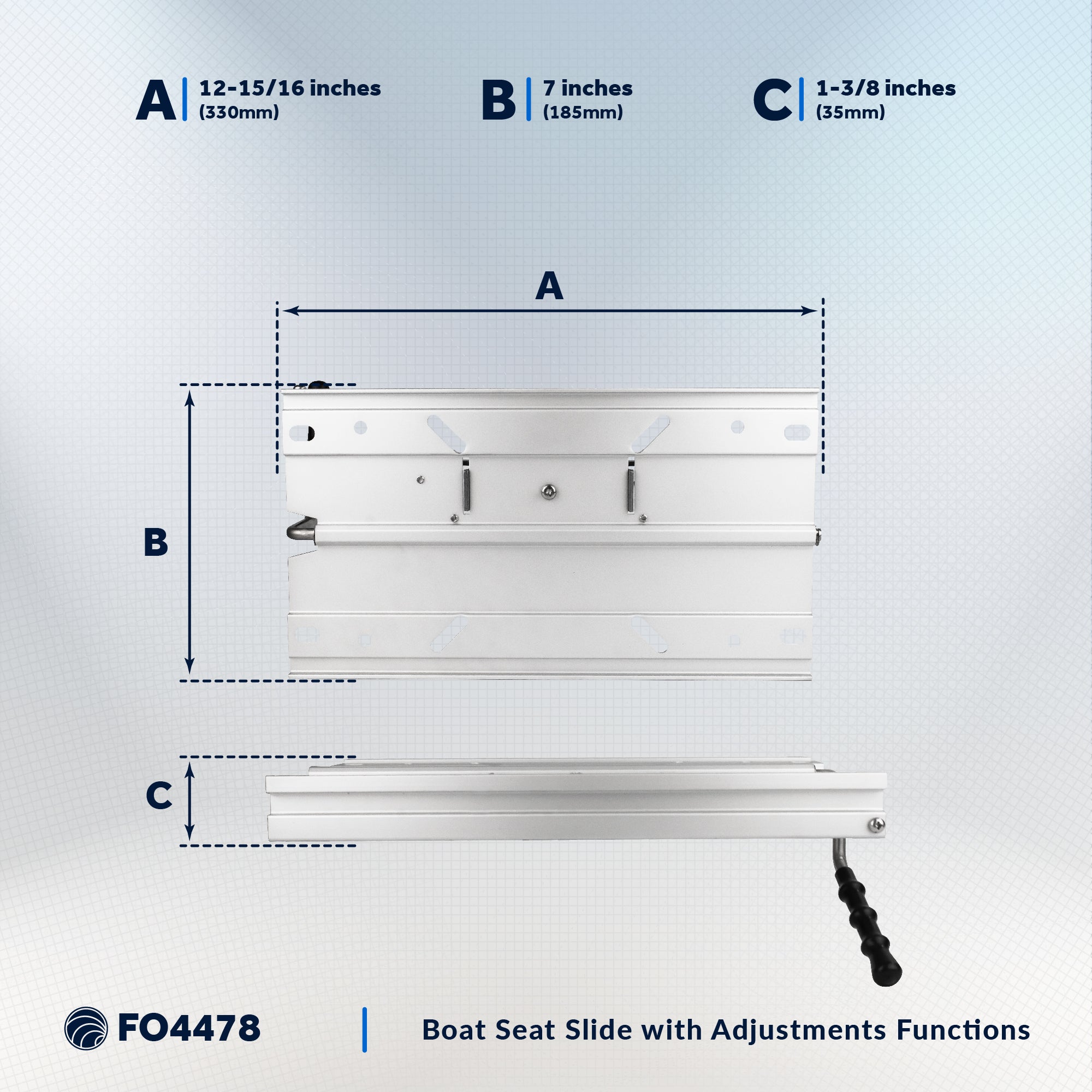 Boat Seat Slide with Locking and Adjustments Functions - FO4478 - Five Oceans