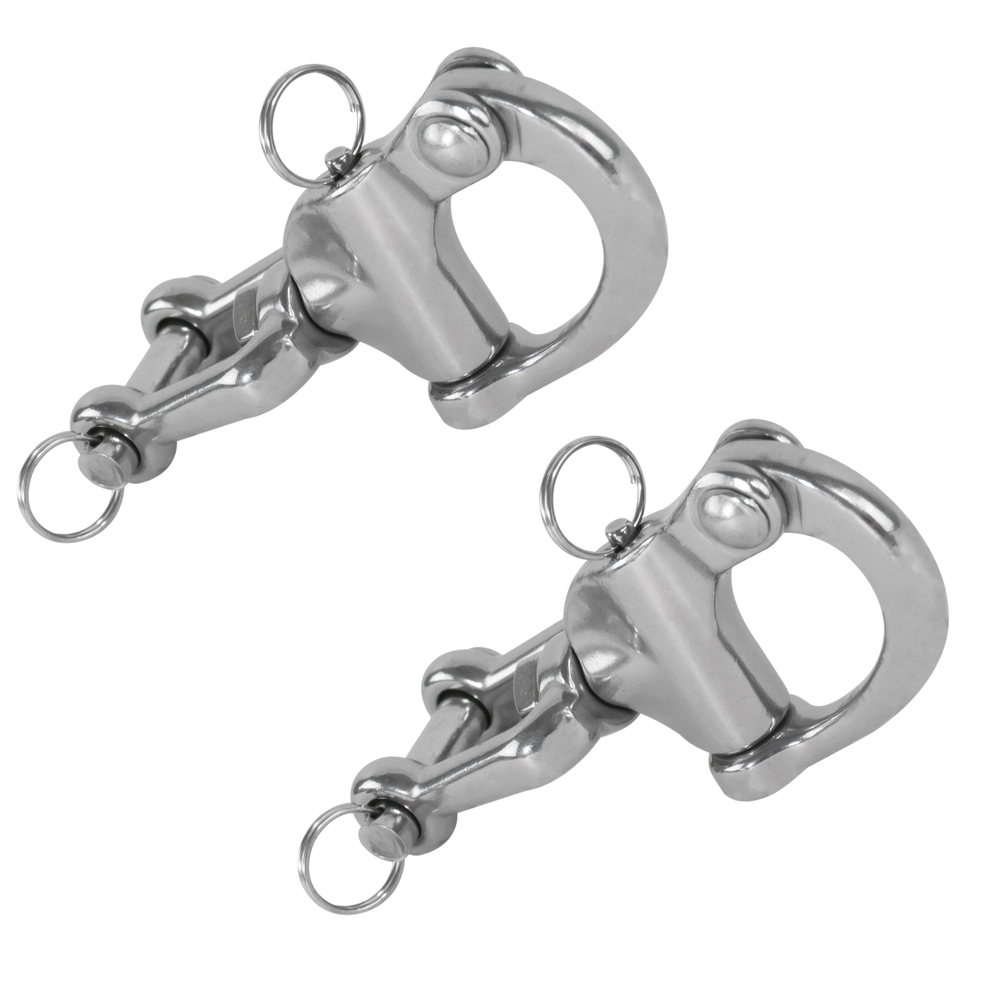 Jaw Swivel Eye Snap Shackle, 5" Stainless Steel 2-Pack - FO448-M2 - Five Oceans