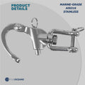 5" Pin Release Snap Shackle with Swivel Jaw, AISI316 Stainless Steel, 2-Pack - FO448-M2 - Five Oceans