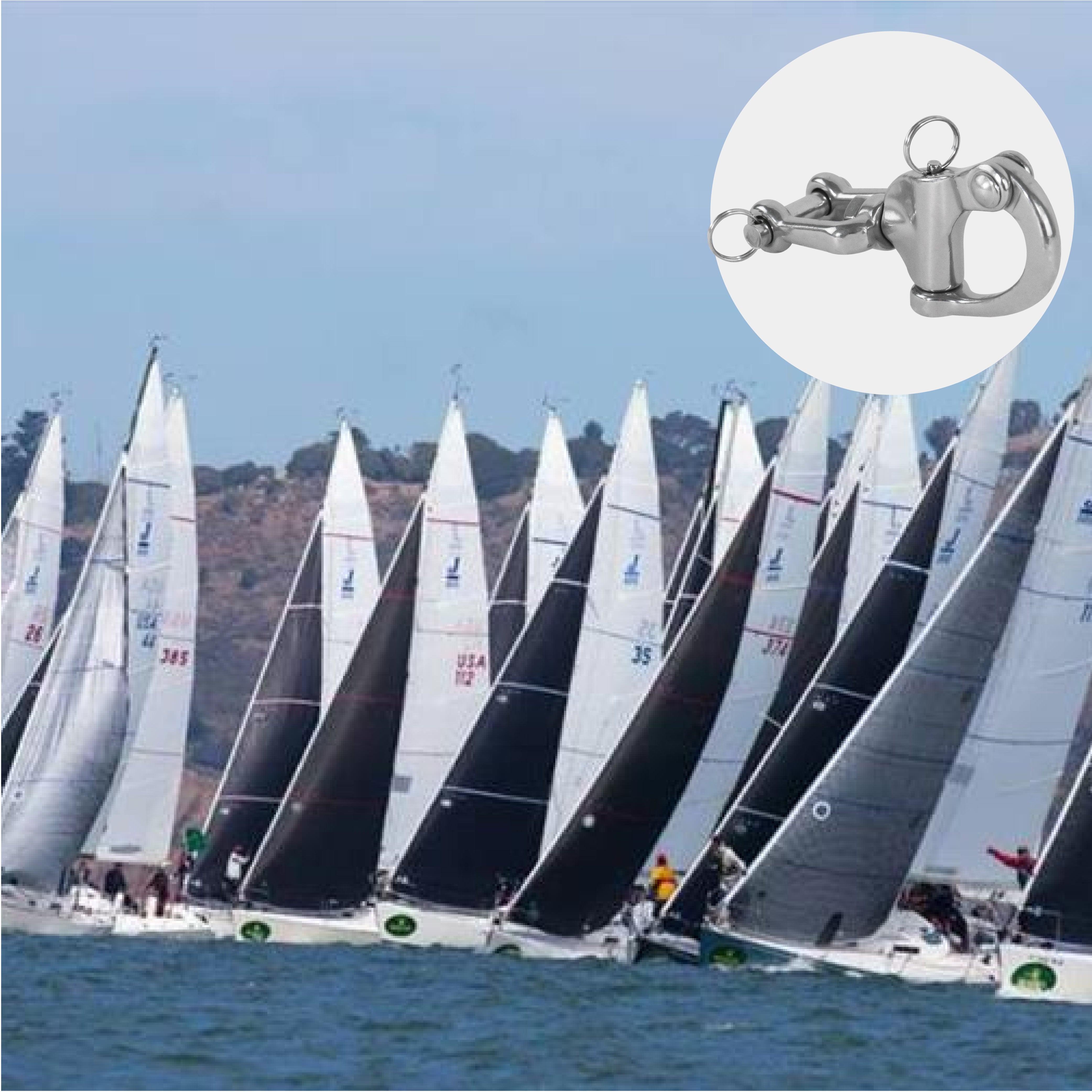 Jaw Swivel Eye Snap Shackle, 5" Stainless Steel 2-Pack - FO448-M2 - Five Oceans