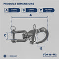 5" Pin Release Snap Shackle with Swivel Jaw, AISI316 Stainless Steel, 2-Pack - FO448-M2 - Five Oceans