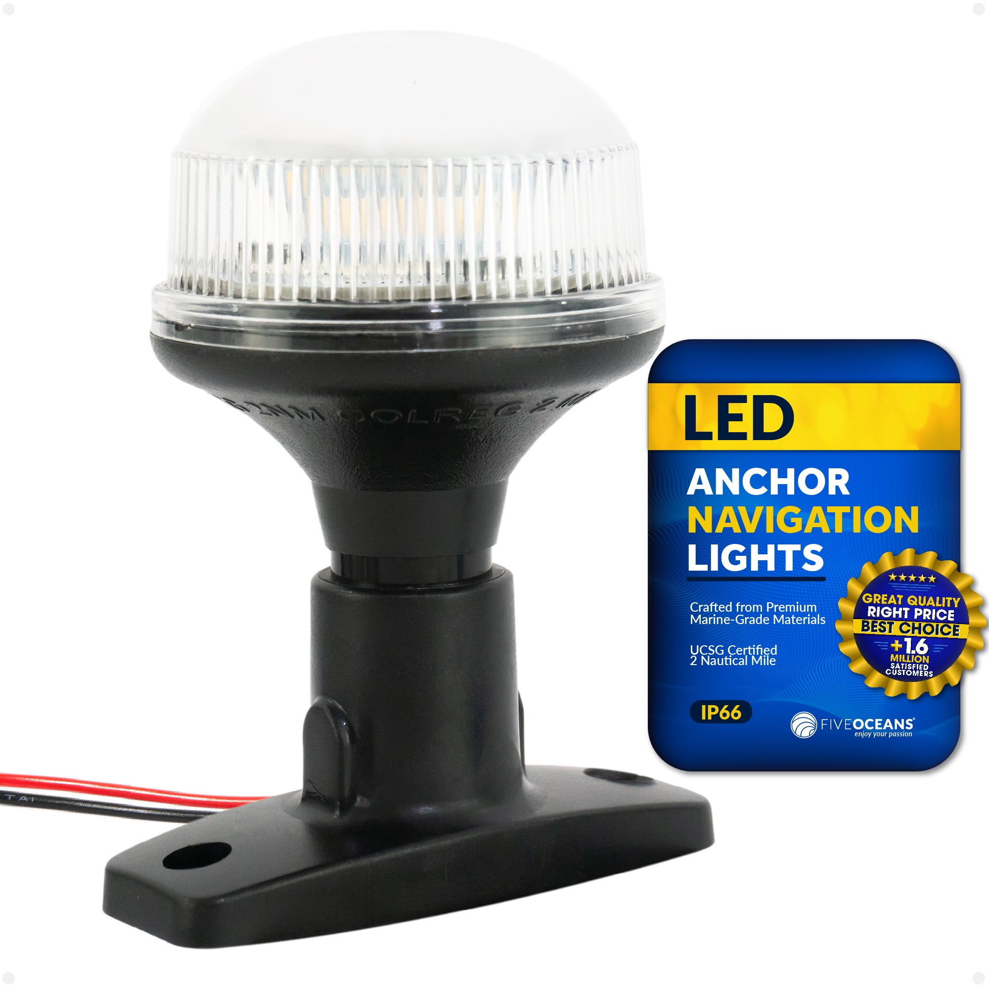 LED Anchor Navigation Light, 4" 2NM - FO4481 - Five Oceans