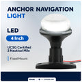 4" LED Anchor Navigation Light, Fixed Mount, 12V DC - 2NM - FO4481 - Five Oceans