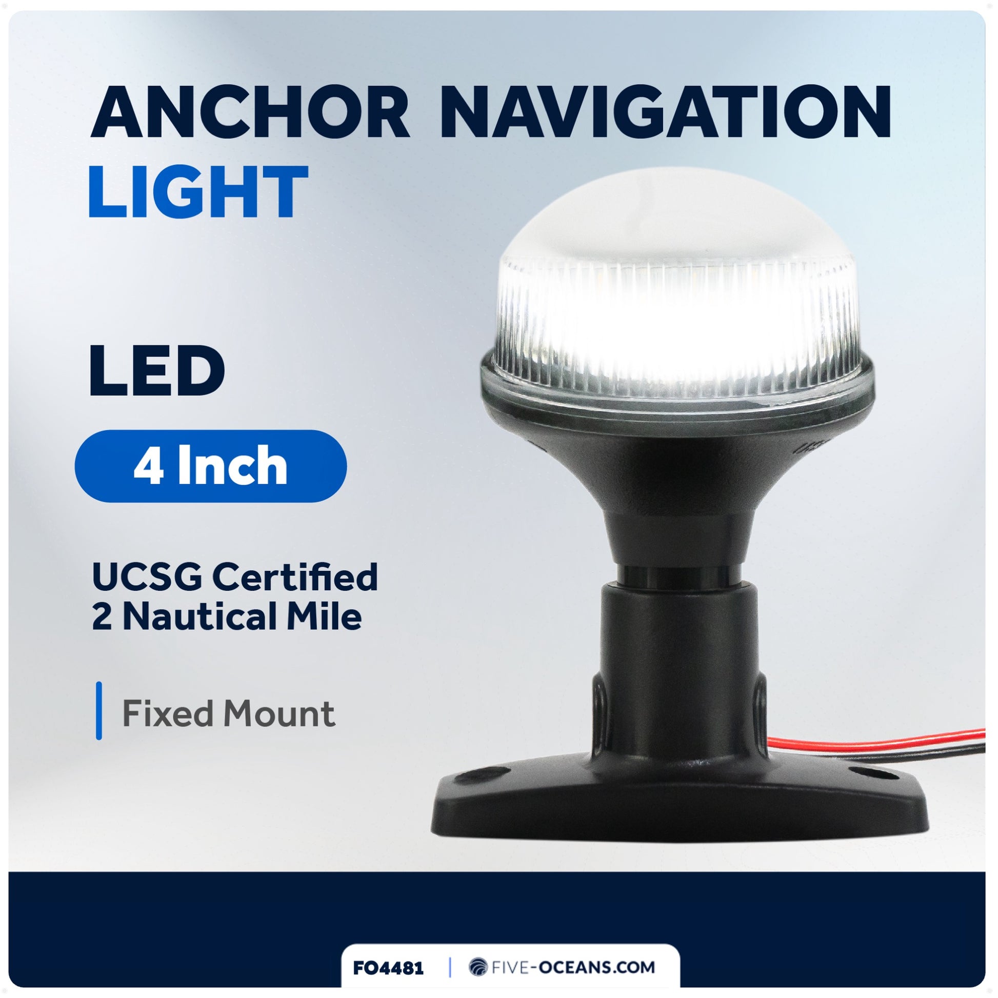 LED Anchor Navigation Light, 4" 2NM - FO4481 - Five Oceans