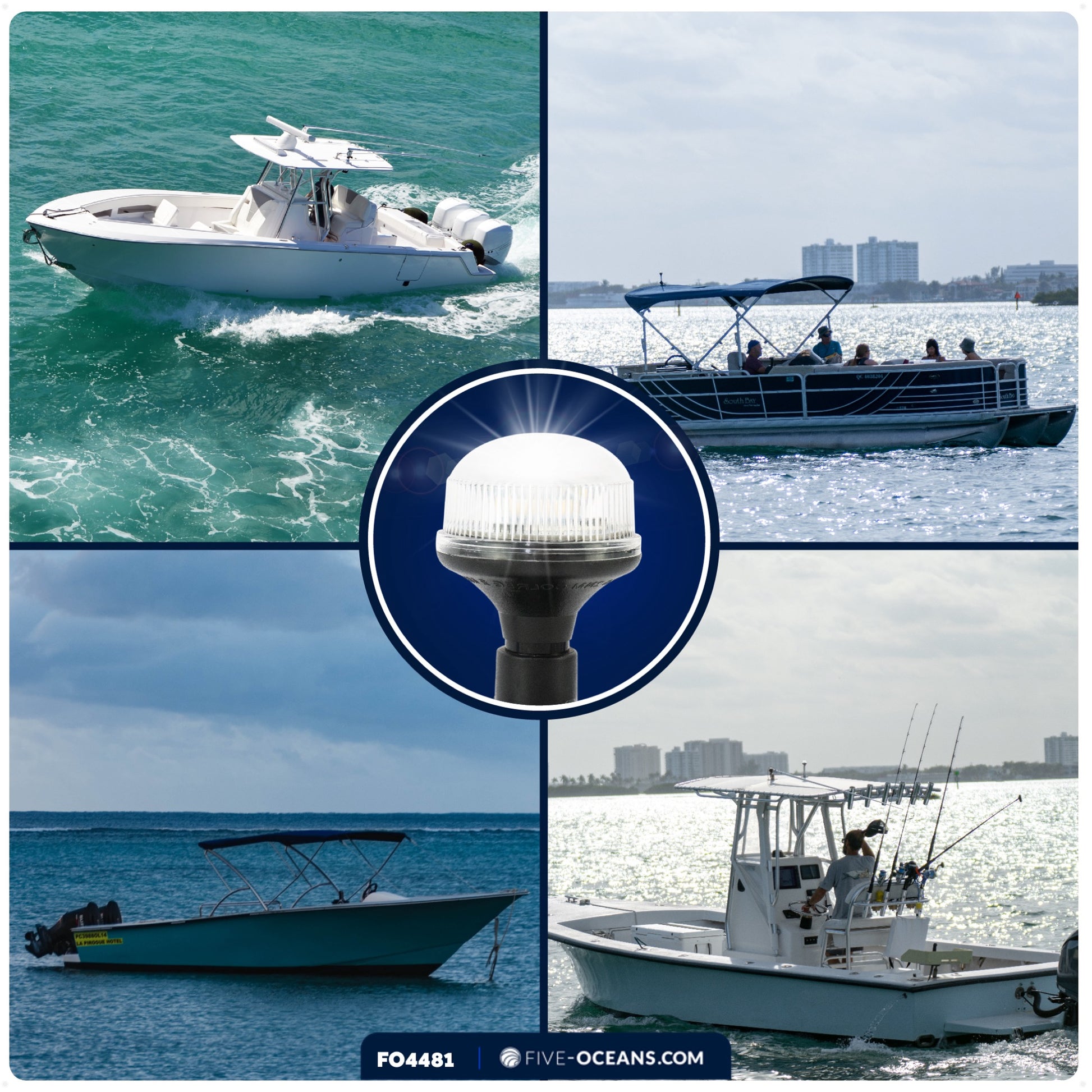 LED Anchor Navigation Light, 4" 2NM - FO4481 - Five Oceans