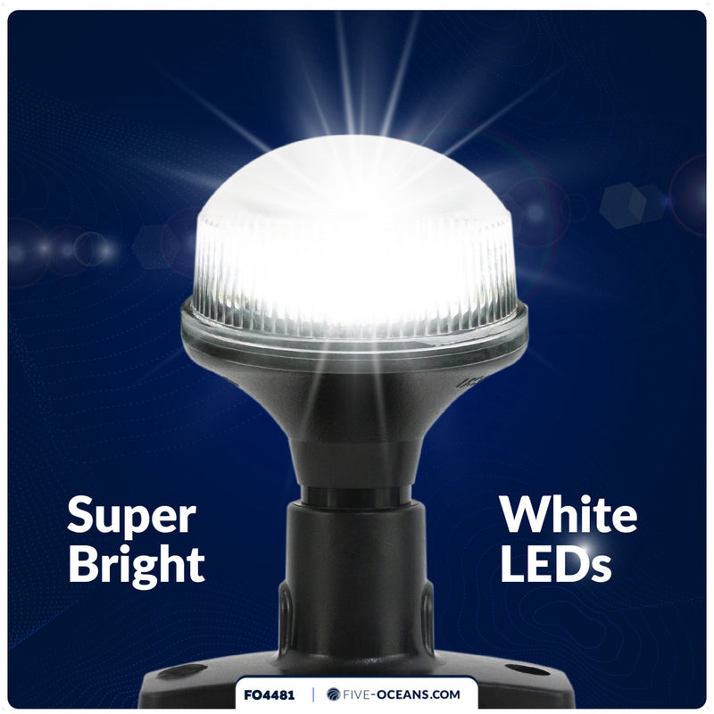 4" LED Anchor Navigation Light, Fixed Mount, 12V DC - 2NM - FO4481 - Five Oceans