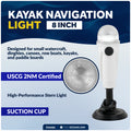 8" LED Anchor Navigation Light with Suction Cup, Battery-Powered - 2NM