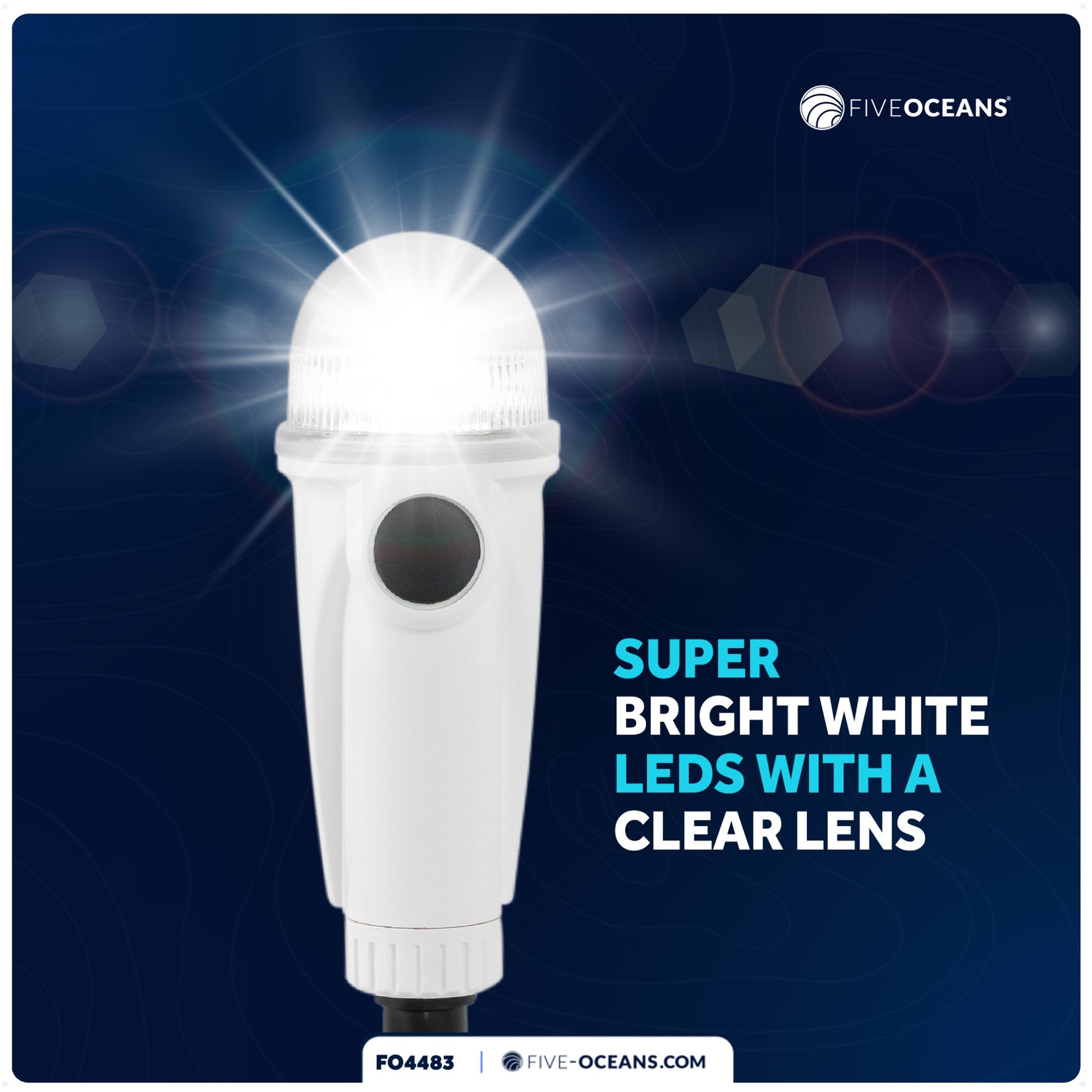 LED Anchor Navigation Light with Suction Cup, 8" - FO4483 - Five Oceans