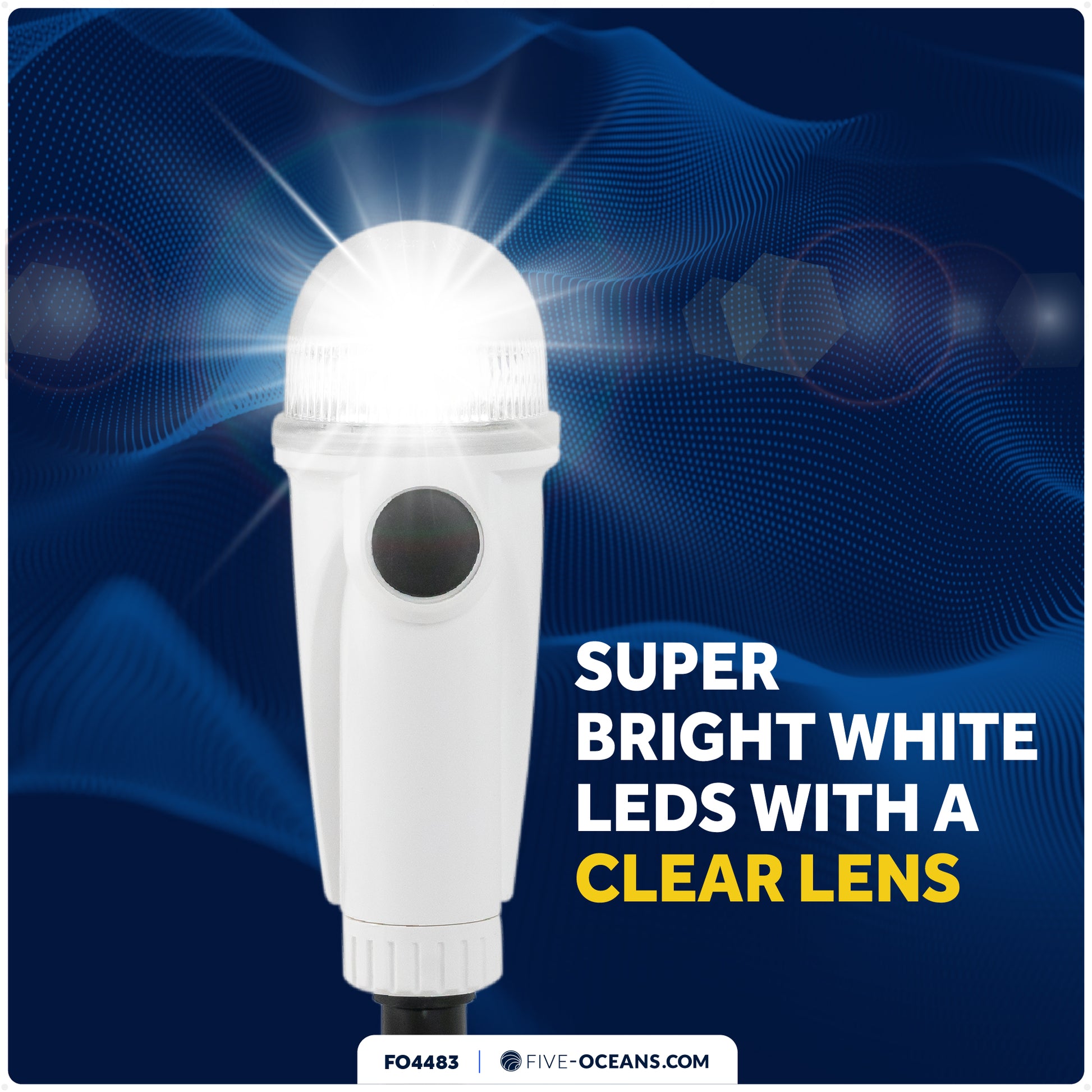 8" LED Anchor Navigation Light with Suction Cup, Battery-Powered - 2NM - FO4483 - Five Oceans