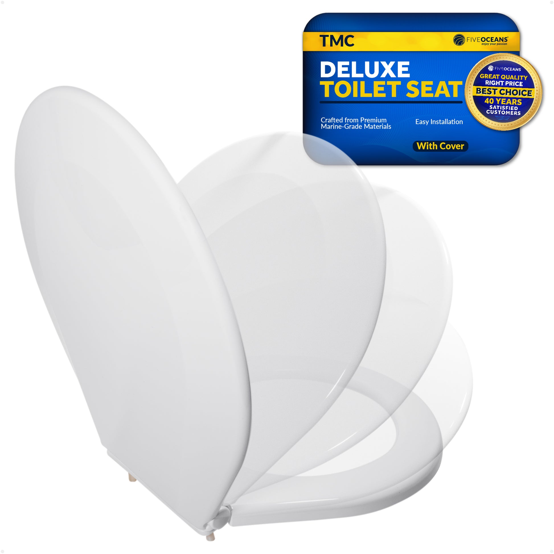 TMC Deluxe Toilet Seat with Cover - FO4485 - Five Oceans