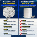 1/2" x 150' Premium 3-Strand Nylon Anchor Line - FO4486-C150 - Five Oceans
